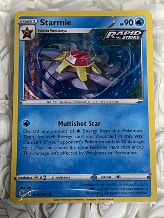 Pokemon TCG Starmie 053/264 Holo Rapid Strike