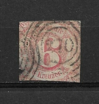 1859 Thurn & Taxis Southern district Sc49 6k used with fault