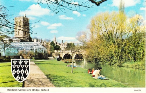 Vintage Postcard Magdalen College, Oxford, England 