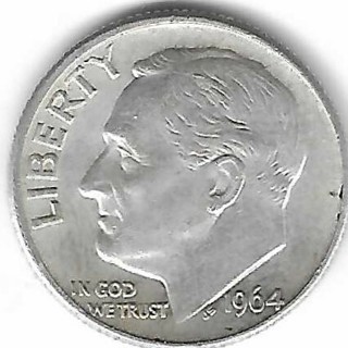 1964-D Roosevelt Dime 90% Silver U.S. 10 Cent Coin