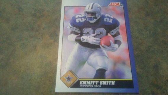 1991 SCORE EMMITT SMITH DALLAS COWBOYS FOOTBALL CARD# 15