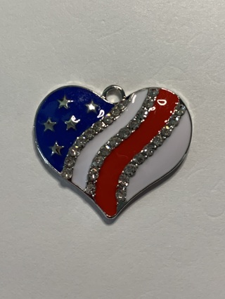 ❤AMERICAN FLAG CHARM~#1~HEART~FREE SHIPPING❤