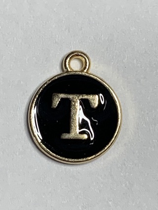 BLACK AND GOLD INITIAL LETTERS~#T2~FREE SHIPPING!