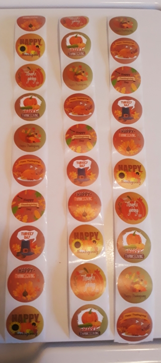 30 Fall/Thanksgiving Stickers (LARGE - 1 1/2")