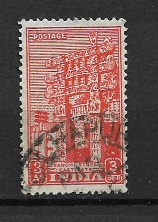 1949 India Sc212 3a Sanchi Stupa used