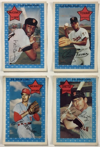 Vintage 1971 Kellogg's Xograph 3-D Super Stars Baseball Cards Lot of 4 - Willie McCovey and more!