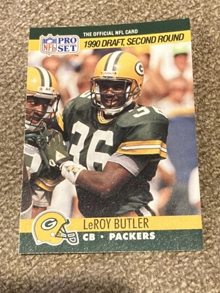 1990 Pro Set Leroy Butler Rookie Card #717 Green Bay Packers HoF