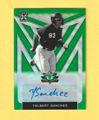 2020 Leaf Valiant Yolbert Sanchez Autograph Auto Green  #'d 96/99 White Sox 