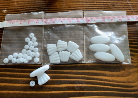 3 bags of vintage white beads, Not plastic