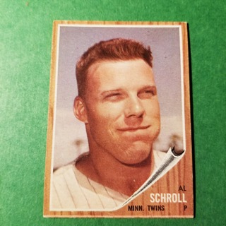 1962 - TOPPS BASEBALL CARD NO. 102 - AL SCHROLL - TWINS