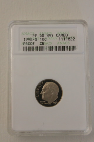 1998-S SILVER ROOSEVELT DIME ANACS