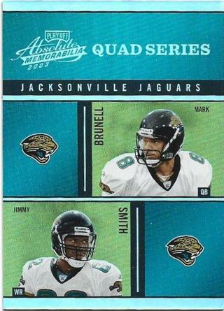 2003 ABSOLUTE JACKSONVILLE JAGUARS QUAD SERIES HOLO INSERT CARD