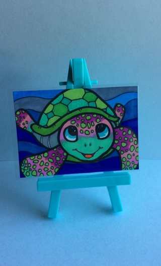 Bayleigh the Turtle original drawing aceo