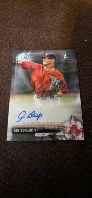 Jon duplantier arizona diamondbacks 2017 bowman chrome certified autograph