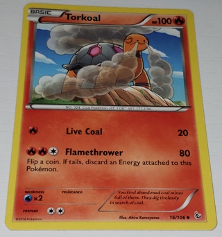 ⚡ Pokemon Card Torkoal 16/106 ⚡ 100 HP XY FlashFire