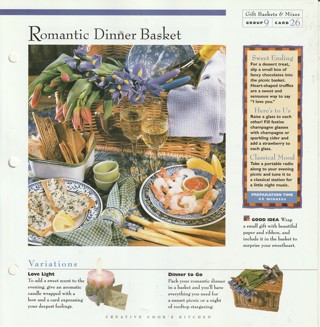 Making Gift Baskets and Mixes Leaflet: Romantic Dinner Basket