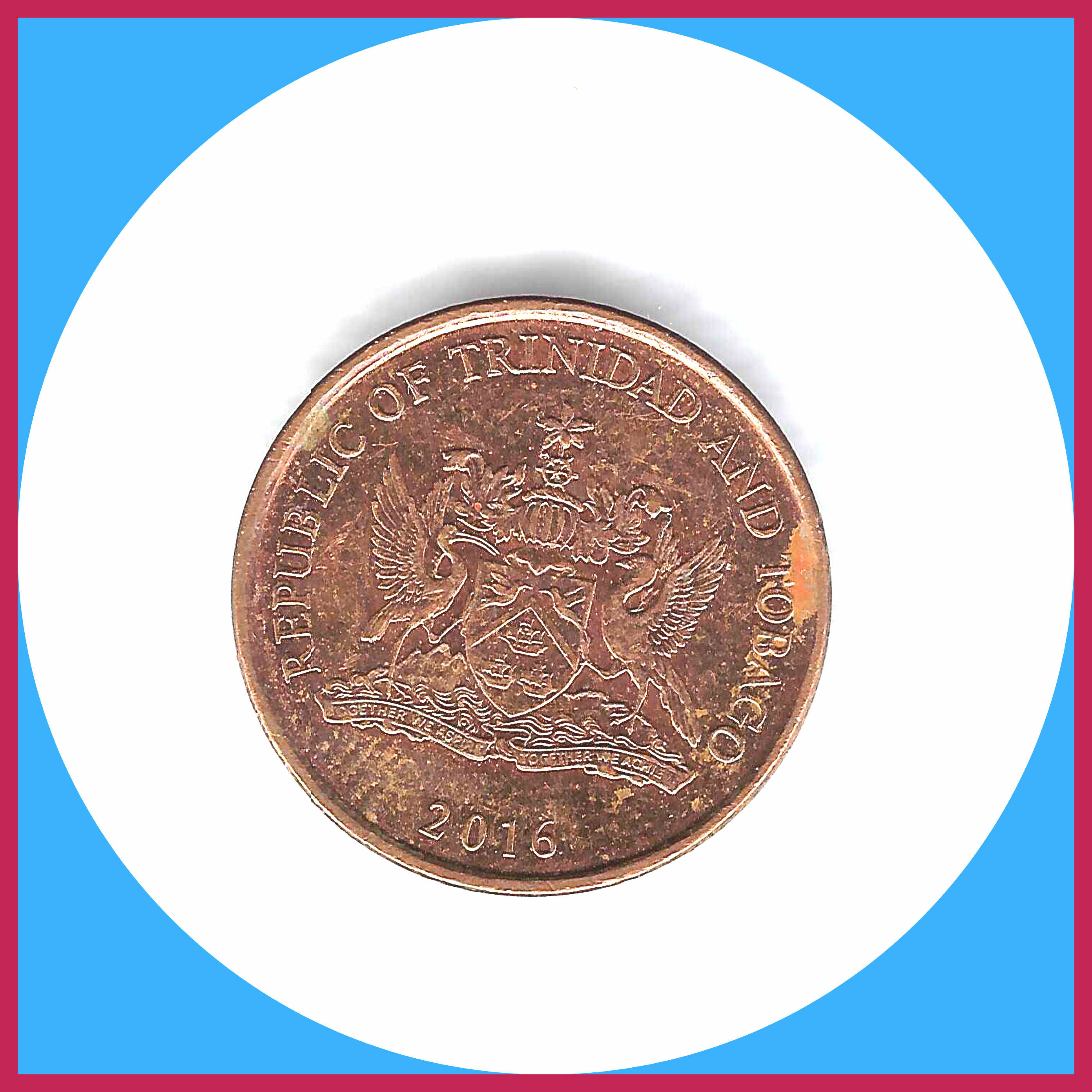Free: 2016 1 Cent Coin Trinidad & Tobago, Hummingbird Back