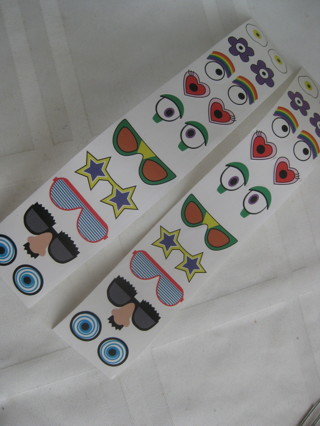 Googly eyes & glasses stickers, 30 pairs, new off the roll