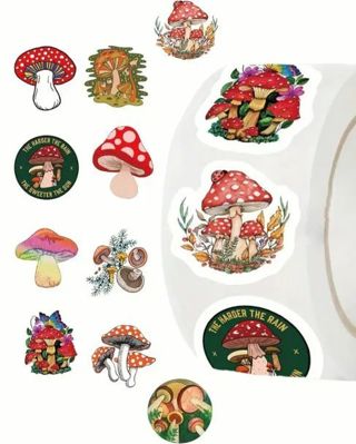 ↗️⭕(10) 1" MUSHROOM STICKERS!!⭕ (SET 3 of 3)