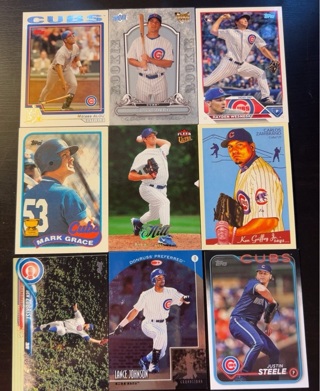 9 Chicago Cubs baseball cards 