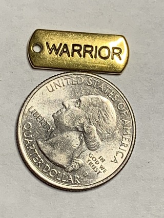 GOLD WORD CHARM~#2~WARRIOR~1 CHARM ONLY~FREE SHIPPING!