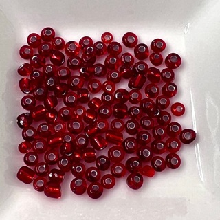 Red Iridescent 5mm Seed Beads 