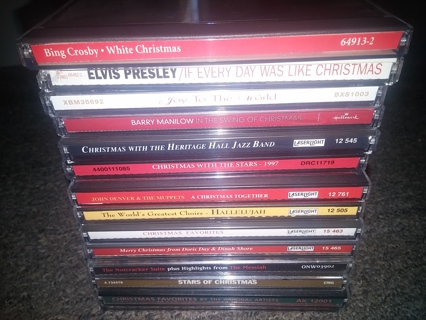 Lot of 14 Christmas Music CDs - Bing Crosby, Elvis, Barry Manilow, many more