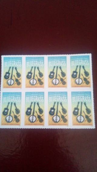 8- FOREVER US POSTAGE STAMPS.... BLUEGRASS