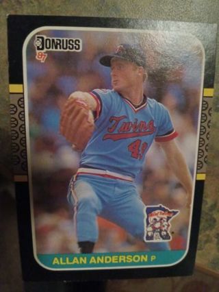 1987 DONRUSS ALLAN ANDERSON MINNESOTA TWINS BASEBALL CARD# 368