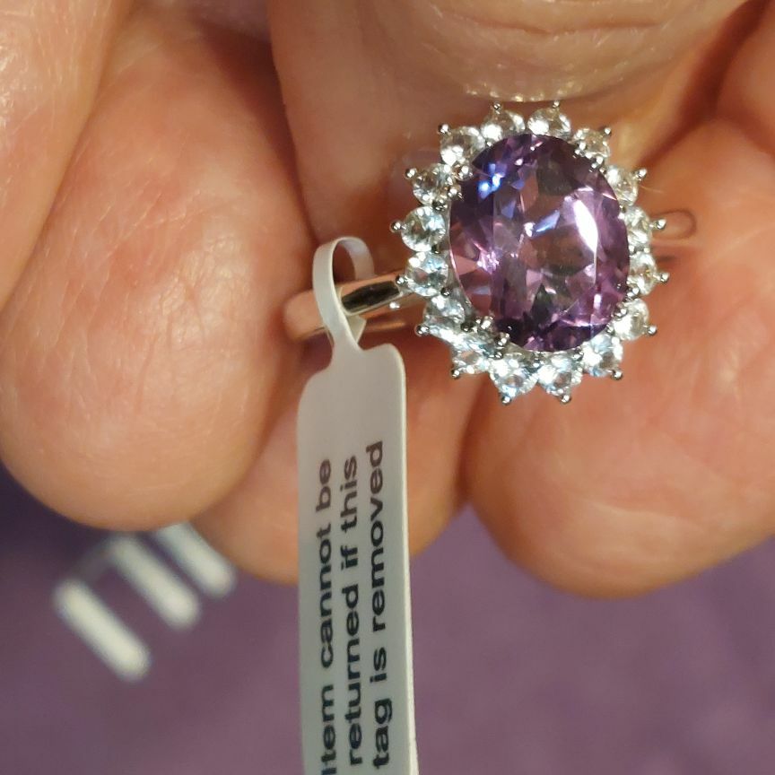 FREE: Sterling silver amethyst ring size 8 retails $71