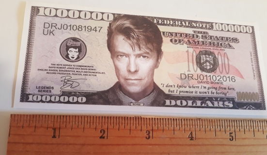 Collectible Funny Money - One Million David Bowie Dollars