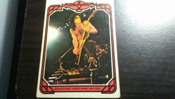 1978 ORIGINAL KISS AUCOIN PAUL STANLEY TRADING CARD# 1