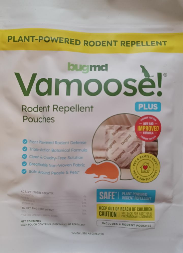 Free: Bug MD/Vamoose, plant powered, mouse/rodent repellent pouches