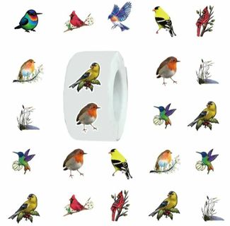 ➡️⭕(10) 1" COLORFUL BIRD STICKERS!! (SET 1 of 2)⭕