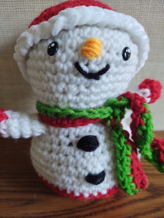 Hand Crocheted Amigurumi Snowman 