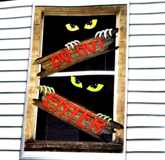 HALLOWEEN WINDOW COVER DECORATION 30 INCH X 48 INCH USE YOUR OWN TAPE STYLE 9