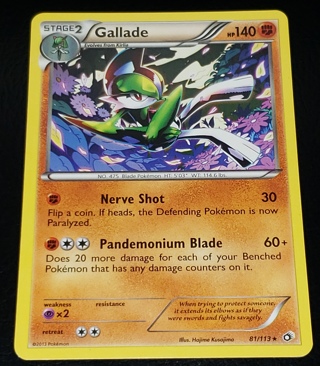 ⚡ Pokemon Card Gallade 81/113 ⚡ 140 HP Black & White: Legendary Treasures